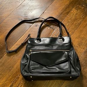 NWOT 💋 Isaac Mizrahi Black Leather Purse